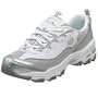 Skechers Women's D'Lites - Rituals Light Weight Sneaker,White/ Silver/Green,10 M US