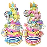 豪華4段☆Rodyロディデラックスおむつケーキ 出産祝い (きいろ)