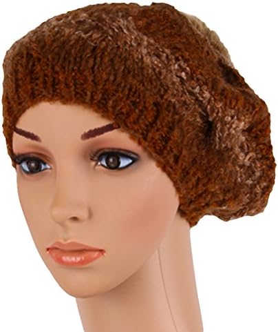 Liwon Women's Winter Bow Bowler Top Knit Snow Warm Beanie Crochet Hat Dark Brown