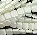 Czechmate 6mm Square Glass Czech 2-Hole Tile Beads - White Pearl (25)