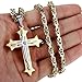 Trendsmax Mens Chain Boys Stainless Steel Cross Pendant Necklace 5mm 22-30inches Byzantine Necklace