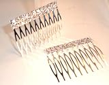 Decorative Hair Combs One Pair Flashy Rhinestone Hair Combs Bling for Brides & Prom