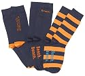 Bench Mens Three Pack Sock Navy/Orange