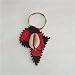 All Products : Black and Red Hand Made Leather Africa Map Keyring Key Chain Holder With Cowry Shell