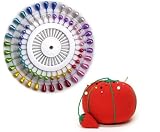 40 Pieces Pearlized Assorted Colors Headed Pins & Pin Cushion Set