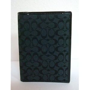 AUTHENTIC COACH SIGNATURE PASSPORT HOLDER BLACK