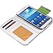 Fosmon CADDY Series Leather Wallet Case for Samsung Galaxy S4 IV / I9500 (White - Green - Black)