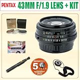 Pentax - Pentax Smcp-Fa 43MM F/1.9 Limited Lens With Case and Hood (black) Plus 5 Year Warranty Accessory Outfit - Pentax APEN4319BK1