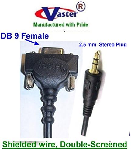 Smartphone Cable to Computer Displays Cable, DB 9 Female to Stereo 2.5mm Plug (Shielded wire) Data Cable 6 Ft