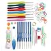 Dtacke 16pcs DIY Sewing Crochet Hooks Kit Premium Weave Yarn Tools Knitting Needles Sewing Tools with Box
