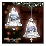 Thomas Kinkade Silver Bells Christmas Tree Ornament Collection: Set One by The Bradford Editions
