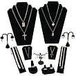 11 Pc Set Black Velvet Jewelry Displays Busts Bonus New