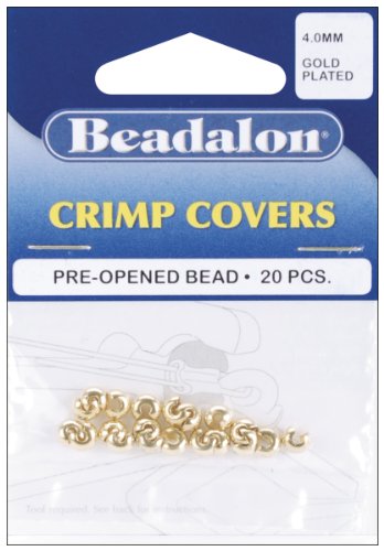 Crimp Covers 4mm 20/Pkg-Gold Plated