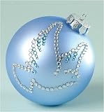 Pack of 6 Gem Dove Blue Glass Ball Christmas Ornaments 4