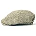 ililily Linen-Like Flat Cap Cabbie Hat Gatsby Ivy Irish Hunting Newsboy Hat, Beige, Medium