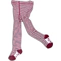 Letop Deck The Halls Red and White Stripe Tights, Red, 12-24 Months