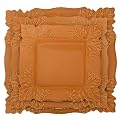 Caramel Square maple leaf plate Set/3