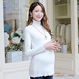 Spinas（スピナス) レディース マタニティ カットソー 2015 秋 冬 あったか マタニティ タートルネック☆ (L, white)