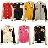 Fatima New Womens R Fox 61 Baseball Orlando FSBL Stripe Collar Bomber Ladies Jacket Coat Top