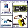 Pentax Optio W90 12.1 MP Waterproof Digital Camera with 5x Wide Angle Zoom and 2.7-Inch LCD (Green) + Water Splash Pack # 3
