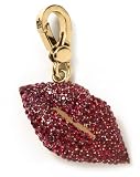 Juicy Couture - New Limited Edition Juicy Couture Red "Juicy Kiss" Lip Crystal Charm 14K Gold