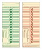 TOPS Bi-Weekly Time Cards, Green Ink Front, Red Ink Back, 3.5 x 9 Inches, 500-Count, Manila (1275)