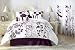 7Pcs Cal King Renee Purple and White Comforter Set