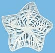 White Hand Made Ceramic Open Weave Pottery Starfish Plate 11" x 11" x 1.75"