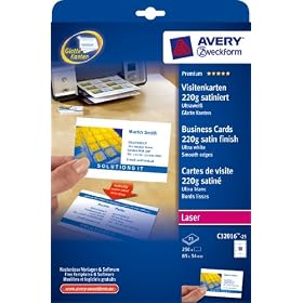 Avery Quick&Clean - Business cards - white - 220 g/m2 - 25 pcs. 250 )