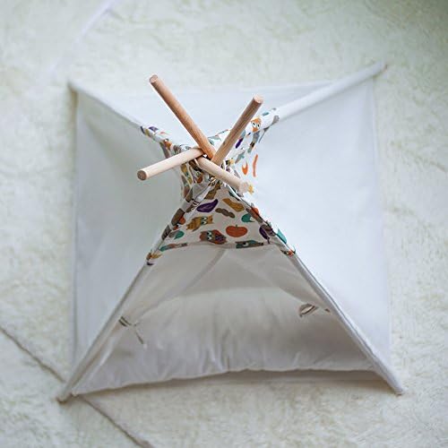 HTG4 Owl Print Canvas Pet Bed Teepee Indian Tents For Small Dog