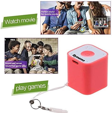 Rymemo Mini Multifunction Wireless Bluetooth Anti-lost Hands Free Speaker with Bluetooth Remote Shutter for Self Photograph Selfie -The World's Smallest Magical and Portable Subwoofer Speakers for Listening Music, Taking Photos, Bluetooth Chat, Mobile Anti-lost, Pink