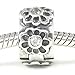 Beads Hunter Jewelry 925 Sterling Silver Flower Clip with Clear CZ Bead Charm Spacer, 7mm