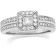 14K White Gold Diamond Engagement Ring - 0.50 Ct.
