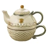 Grasslands Road Celtic 16-Ounce Claddagh Stacking Tea For One Teapot with Teacup, Gift Boxed