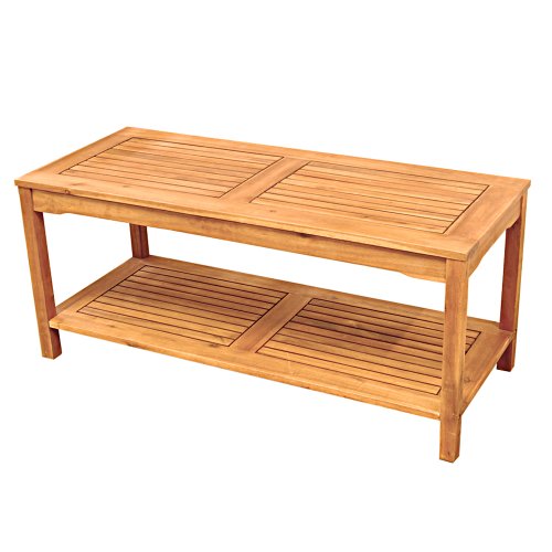 Walker Edison Wood Coffee Table, Brown