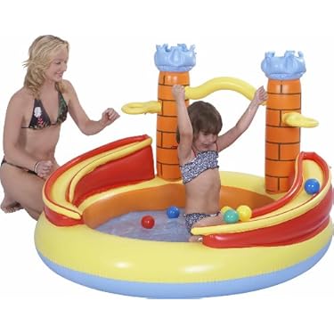 64 X 64 X 30 Kids Inflatable Amusing Water Castle Pool With Fun Balls Included