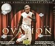 2006 Upper Deck Ovation Baseball Cards Unopened Hobby Box (18 packs/box, 5 cards per pack, 1 Spotlight Signature Autograph, 1 Ovation Apparel Jersey Card & 1 #ed Rookie in EVERY BOX!)