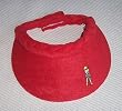 Golf Visor Red with Embroidered Lady Golfer