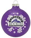 COLORADO ROCKIES (2 5/8 In Diameter) Glass Logo CHRISTMAS ORNAMENT (Snowflake Design)