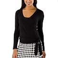 GO International&reg; Wrap Long Sleeve Sweater - Ebony