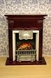 Black Fireplace with Flame Dollhouse Miniature