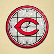 Cincinnati Reds 12in Art Glass Clock MLB Baseball Fan Shop Sports Team Merchandise