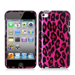 Hot Pink Leopard Hard Snap-on Crystal Skin Case Cover Accessory for Ipod Touch 4th Generation 4g 4 8gb 32gb 64gb