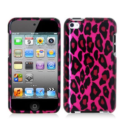 Hot Pink Leopard Hard Snap-on Crystal Skin Case Cover Accessory for Ipod Touch 4th Generation 4g 4 8gb 32gb 64gb