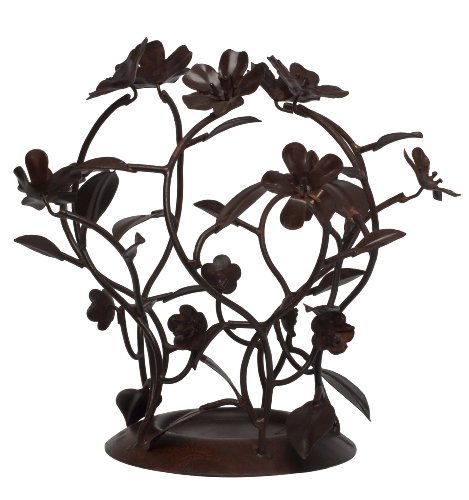 HomArt Fleur Candleholder, Rust Finish