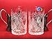 2 ea Old Fashioned Russian Cut Crystal Glasses & Matching Metal Glass Holders Podstakannik suitable for hot/cold liquids