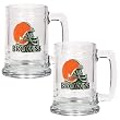 Cleveland Browns 2pc 15oz Glass Tankard Set- Helmet Logo NFL Football
