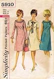 Simplicity 5910 Vintage Sewing Pattern Misses A-line Dress Size 14 - Bust 34