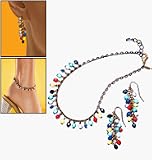 Avon Multicolor Anklet & Earring Gift Set