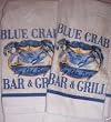 Blue Crab Bar and Grill Kitchen Terry Tea Towels Linens Set/2